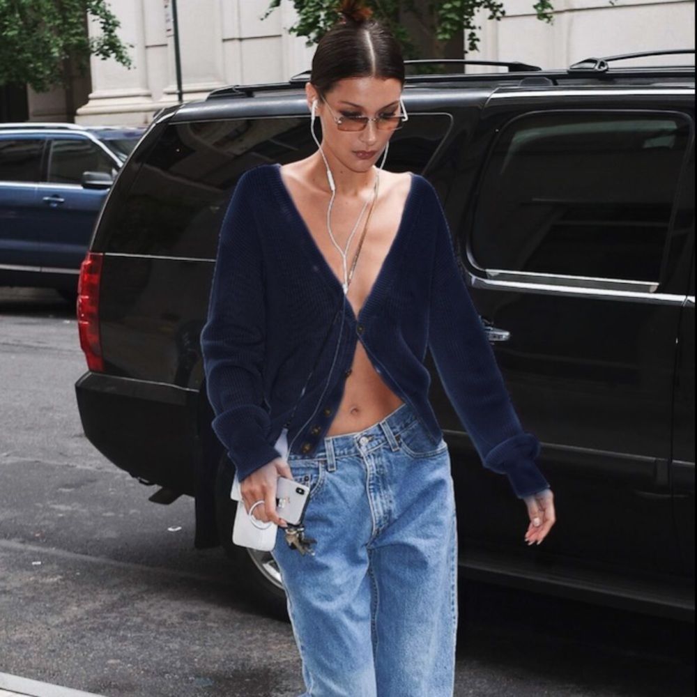 Zara Knit Navy Blue Cardigan Size S